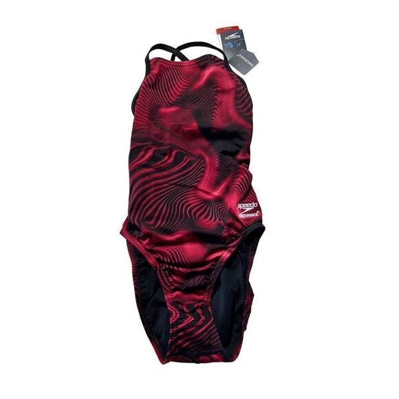Speedo Endurance+ Women's Maroon Fusion Vibe CrossBack One Piece Suit Size 24 - Picture 1 of 6